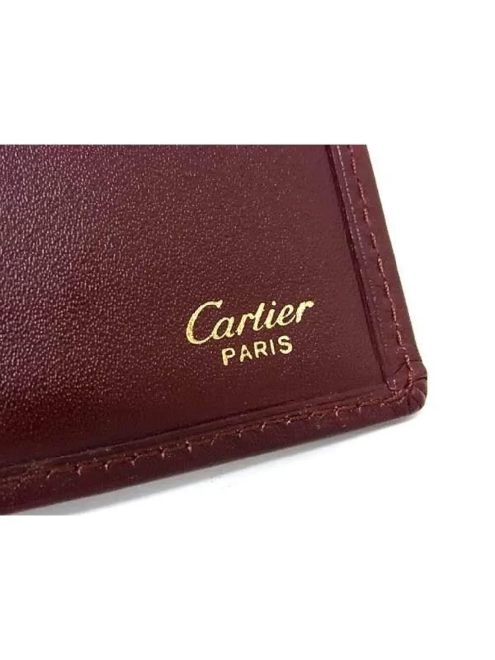 Cartier Wallet Must Line Bordeaux Leather Bifold Billfold